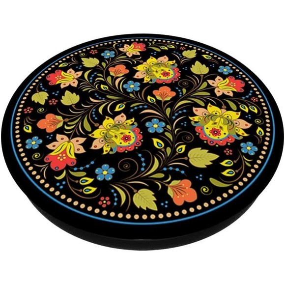 PopSockets Retro Flowers Seamless Pattern Trendy Floral Art Swappable PopGrip - Picture 2 of 8